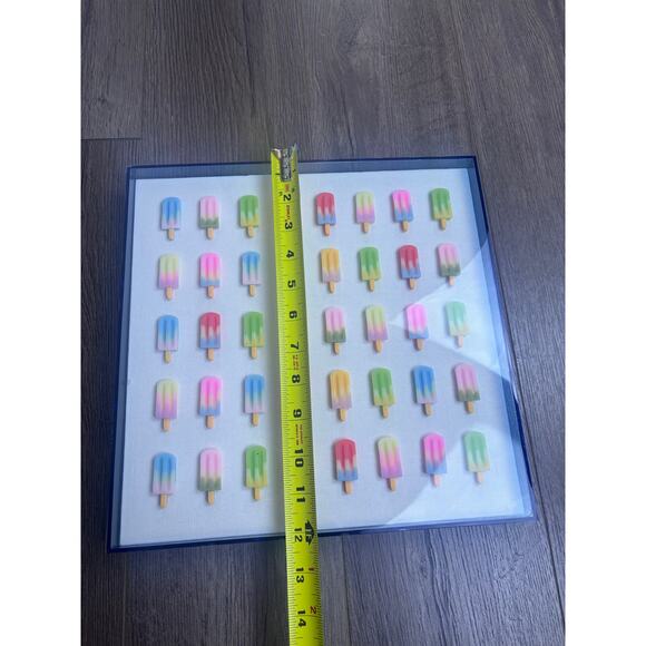 Popsicle Wall Art Modern Pop Art 3D Ice Cream Sculpture Acrylic Frame 12x12 - Picture 9 of 11